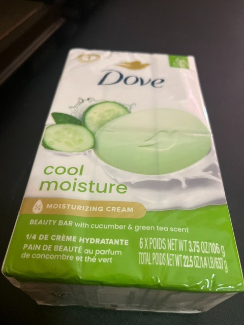 6 Pack Dove Cool Bar Moisturizing Creme Bar Soap -3.75 oz Cucumber and Green Tea