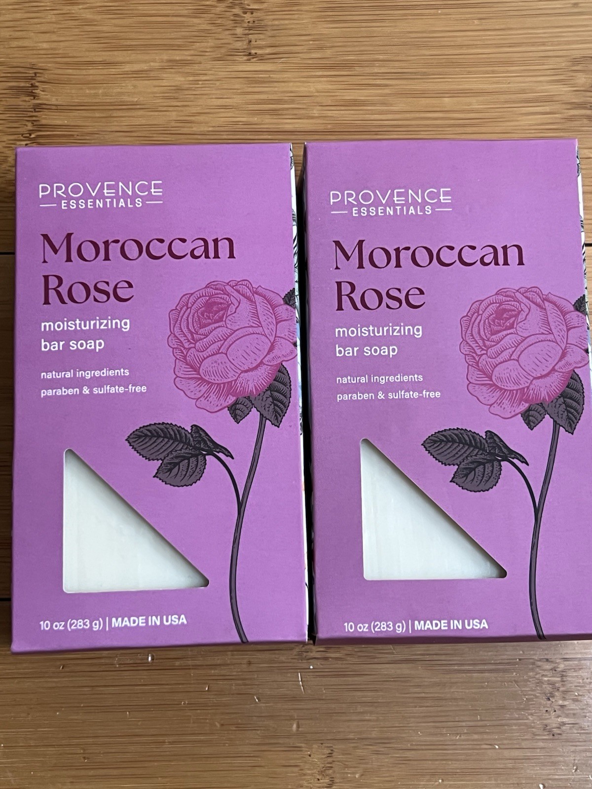 Provence Essentials Moisturizing Bar Soap Bundle 2 Pack Moroccan Rose 10 oz Each