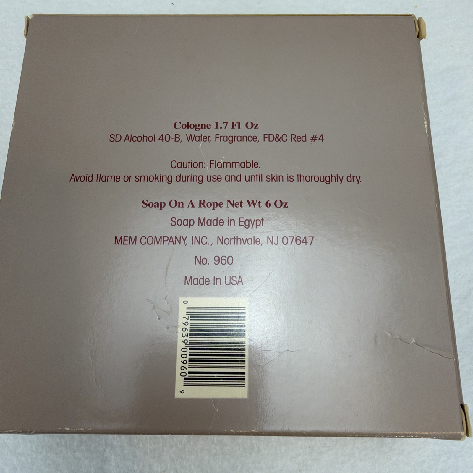English Leather Gift Set Soap on a Rope & Cologne New In Box 6oz Soap 1.7oz