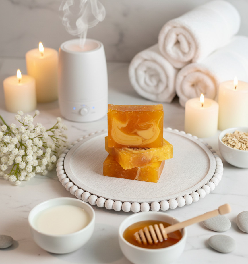 Oatmilk Honey Handmade Soap Bars 100% Natural Aromatherapy 4Soaps Made in Latvia