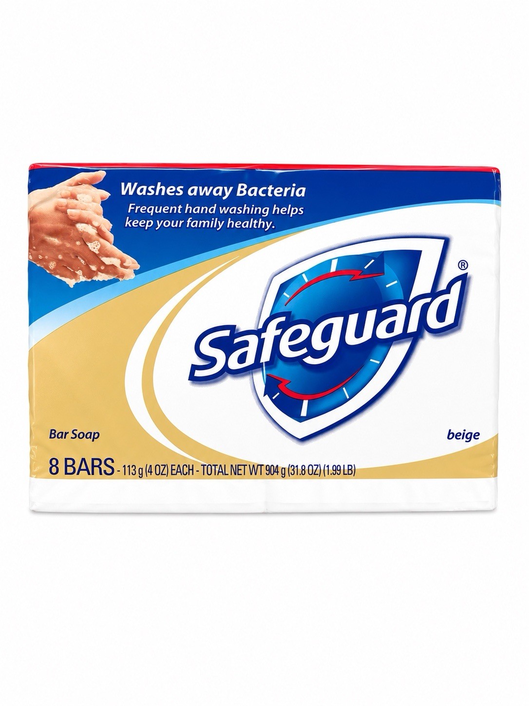 Safeguard Bar Soap, Beige, 8 Bars, 4 oz Each – Washes Away Bacteria
