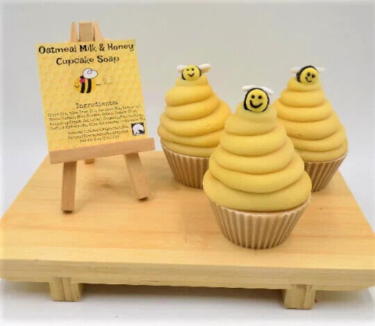 Oatmeal Milk Honey Soap / Cupcake Soap / Gift Soaps / Bee Soap