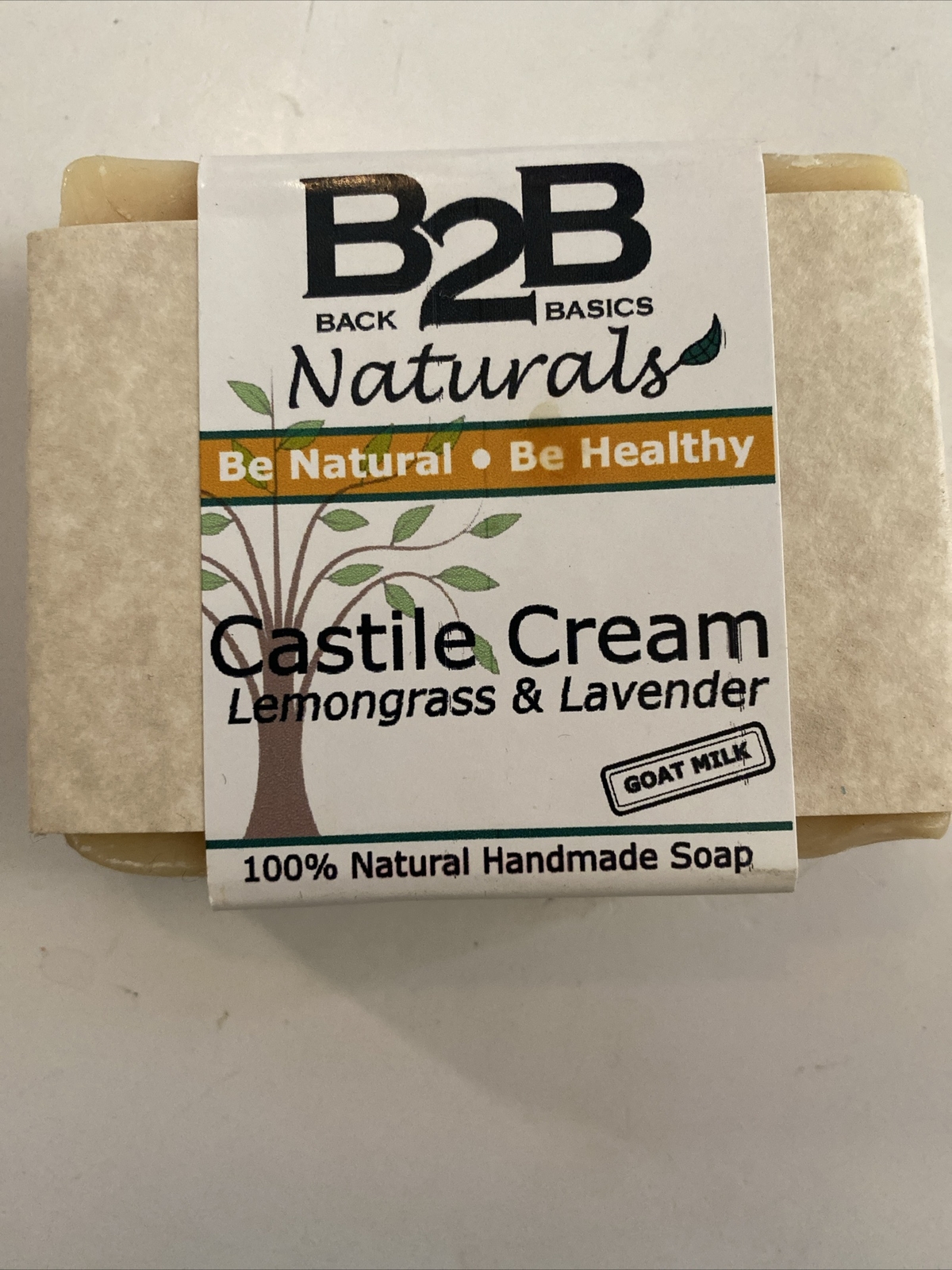Goat Milk Soap Bar Lavender & Lemongrass Back 2 Basics Castile Cream 4.5 Ou Tex