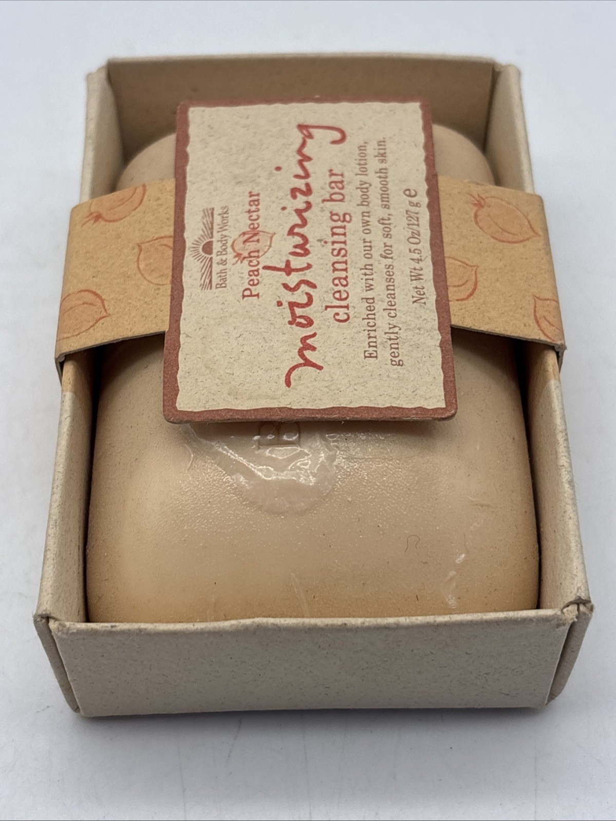 Bath & Body Works Peach Nectar Moisturizing Cleansing Bar Soap Sealed 4.5oz Disc