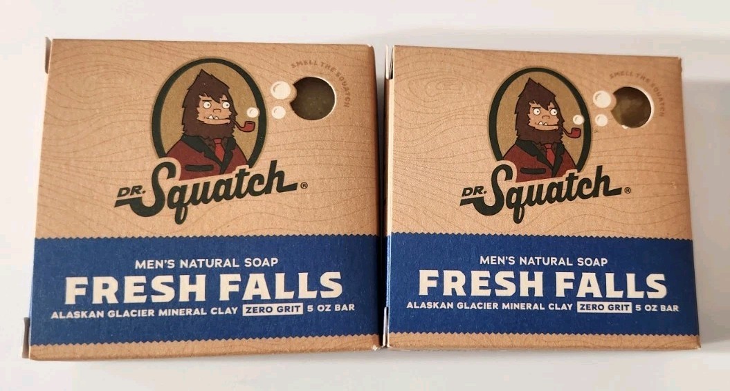 Dr. Squatch Fresh Falls Natural Bar Soap for Men, 5 Oz – Pack of 2