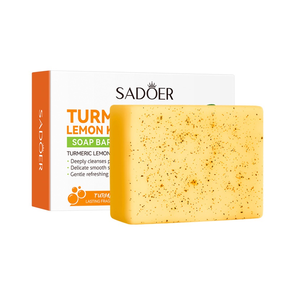 Lemon Turmeric Kojic Acid Soap Bar, Turmeric Face and Body Soap, Deep Clean 120g