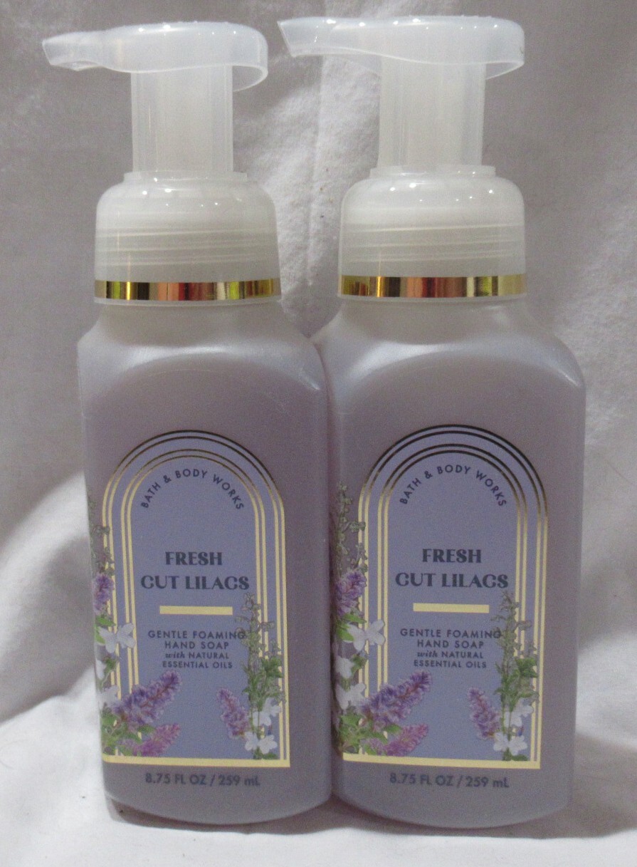 Bath & Body Works Gentle Foaming Hand Soap Set Lot of 2 FRESH CUT LILACS