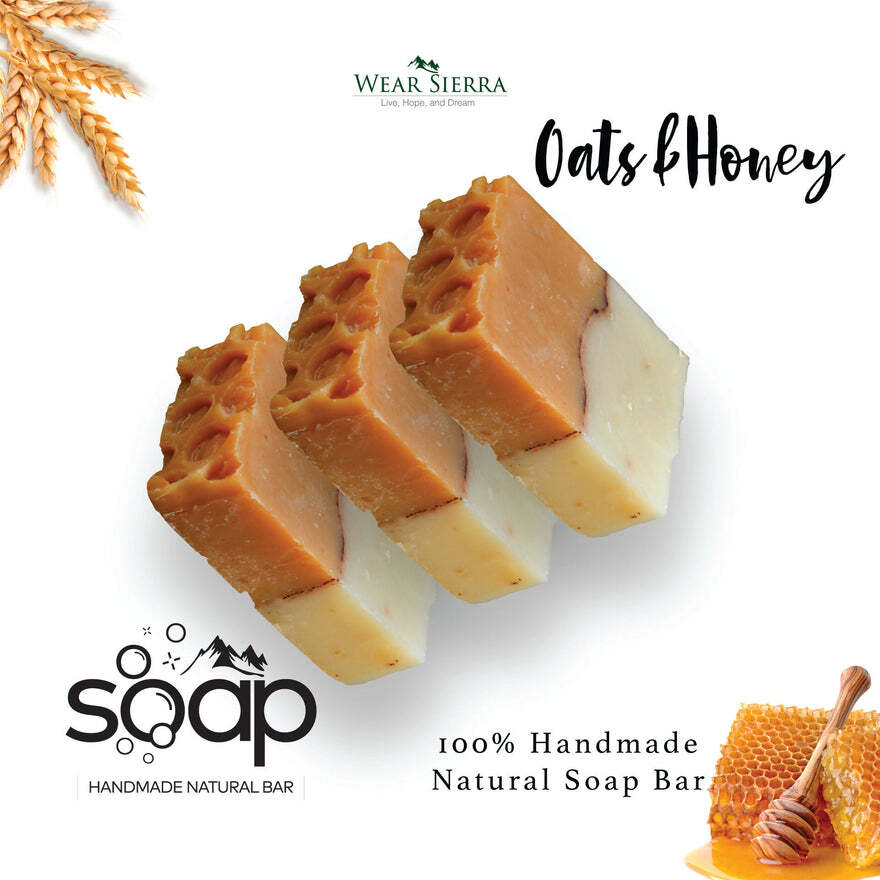 Handmade Natural Moisturizing Oats and Honey Bar Soap Pack Beauty Bar