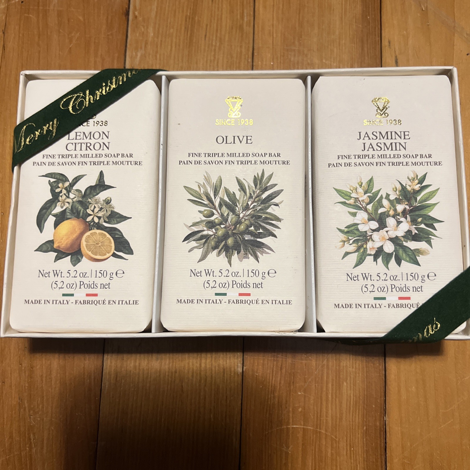 Saponificio ~ Diamante Jasmine /Olive/🍋Lemon Triple Milled SOAP Bars 3 x 5.2 oz