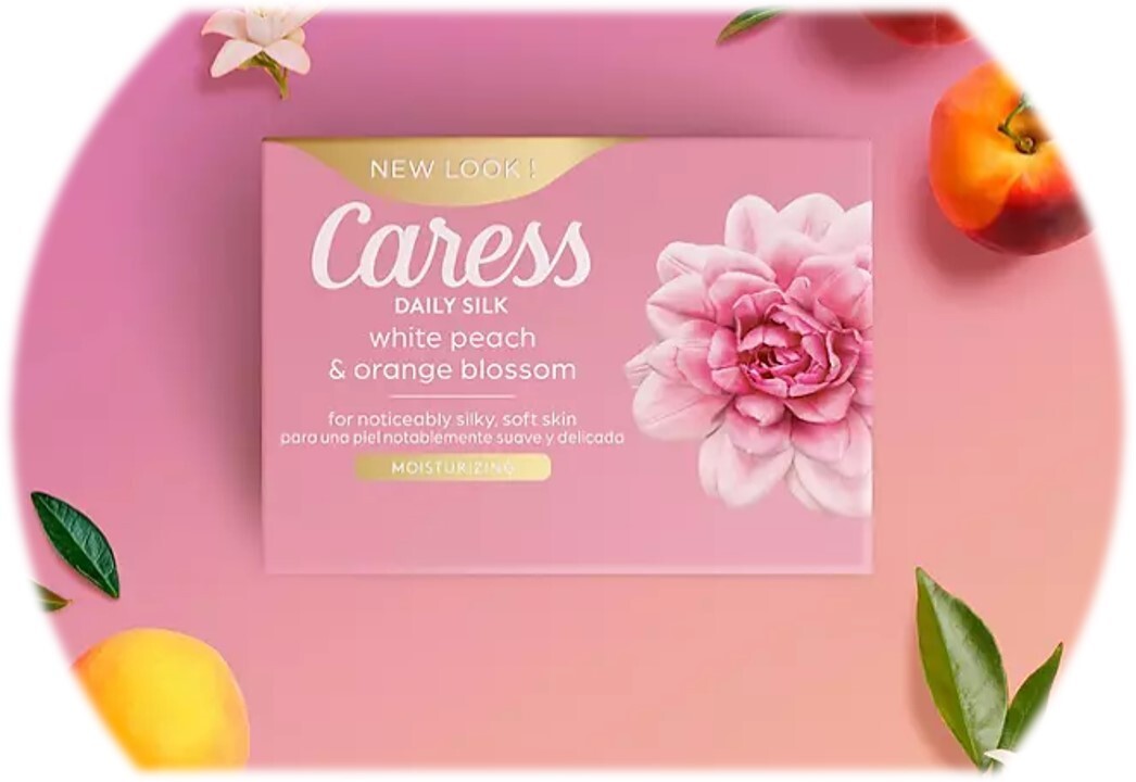 Caress Bar Soap White Peach & Orange Blossom 3.75 oz – 6 Bars PK