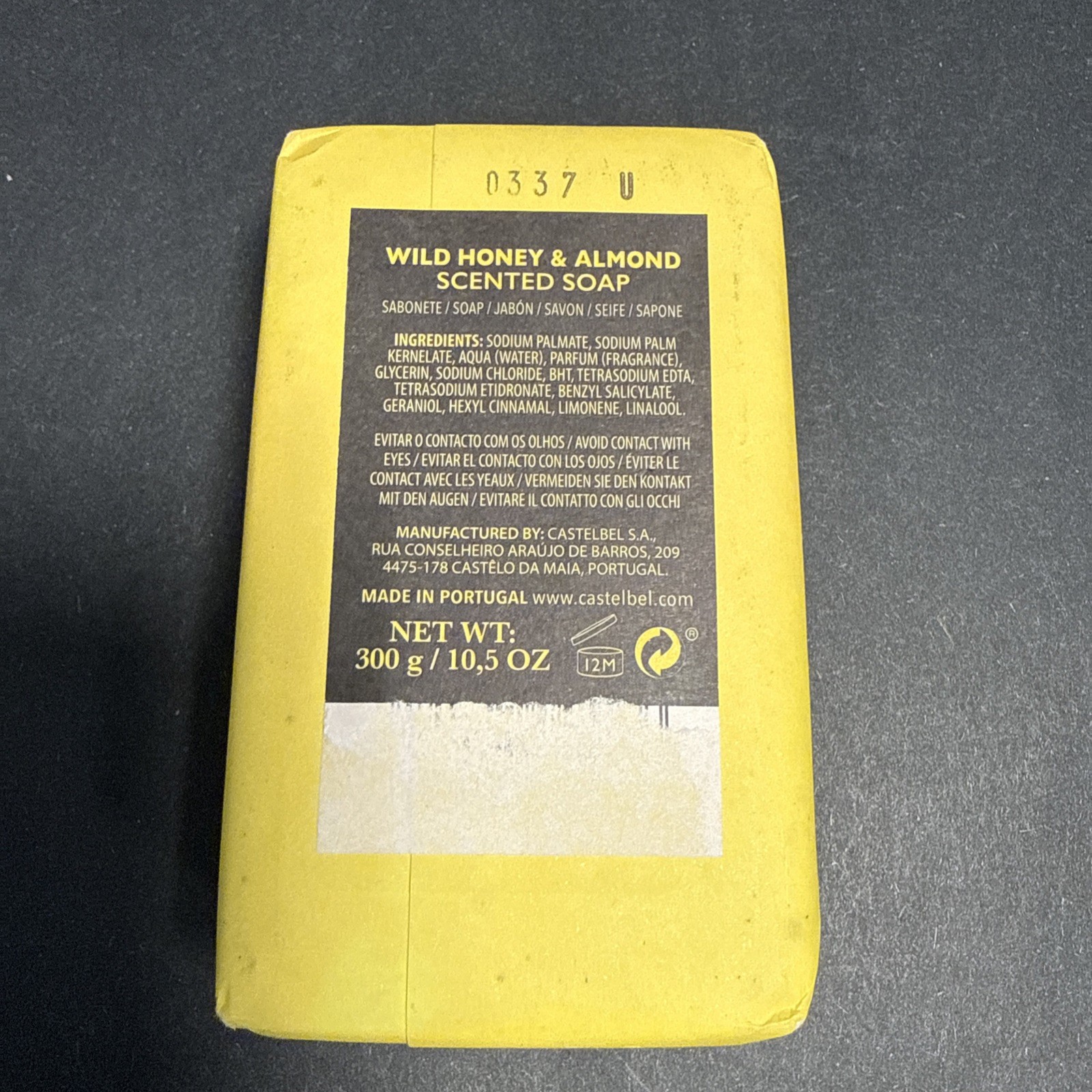 Castelbel Luxury Bath Bar Soap Wild Honey & Almond Revigorating 10.5oz