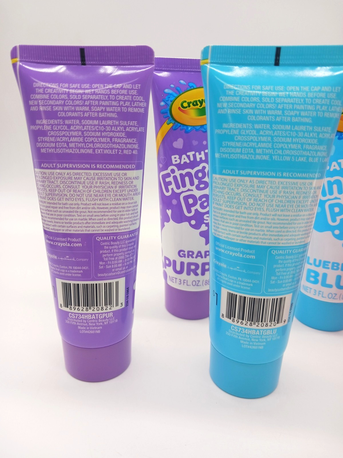 Lot of 7 Crayola Kids Bathtub Finger Paint Soap Purple Pink Blue Red