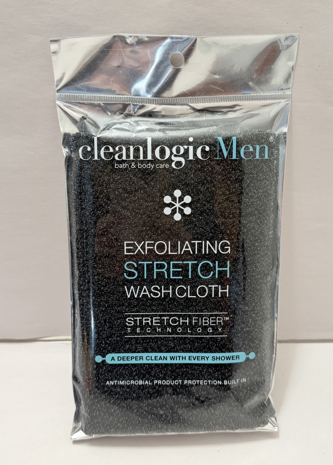 Clean Logic Detox Charcoal Purifying Stretch Wash Cloth BLACK 1 Count Shower Spa