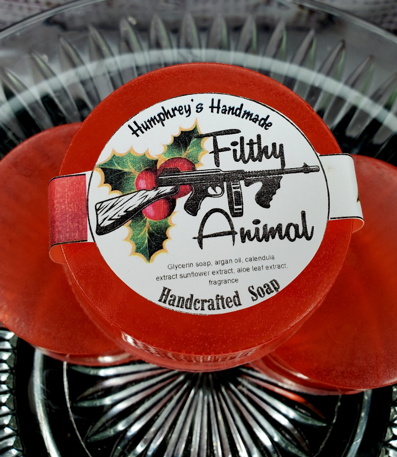 Men’s FILTHY ANIMAL Cherry Cognac Whisky Scent Shave Soap Beard Wash Christmas