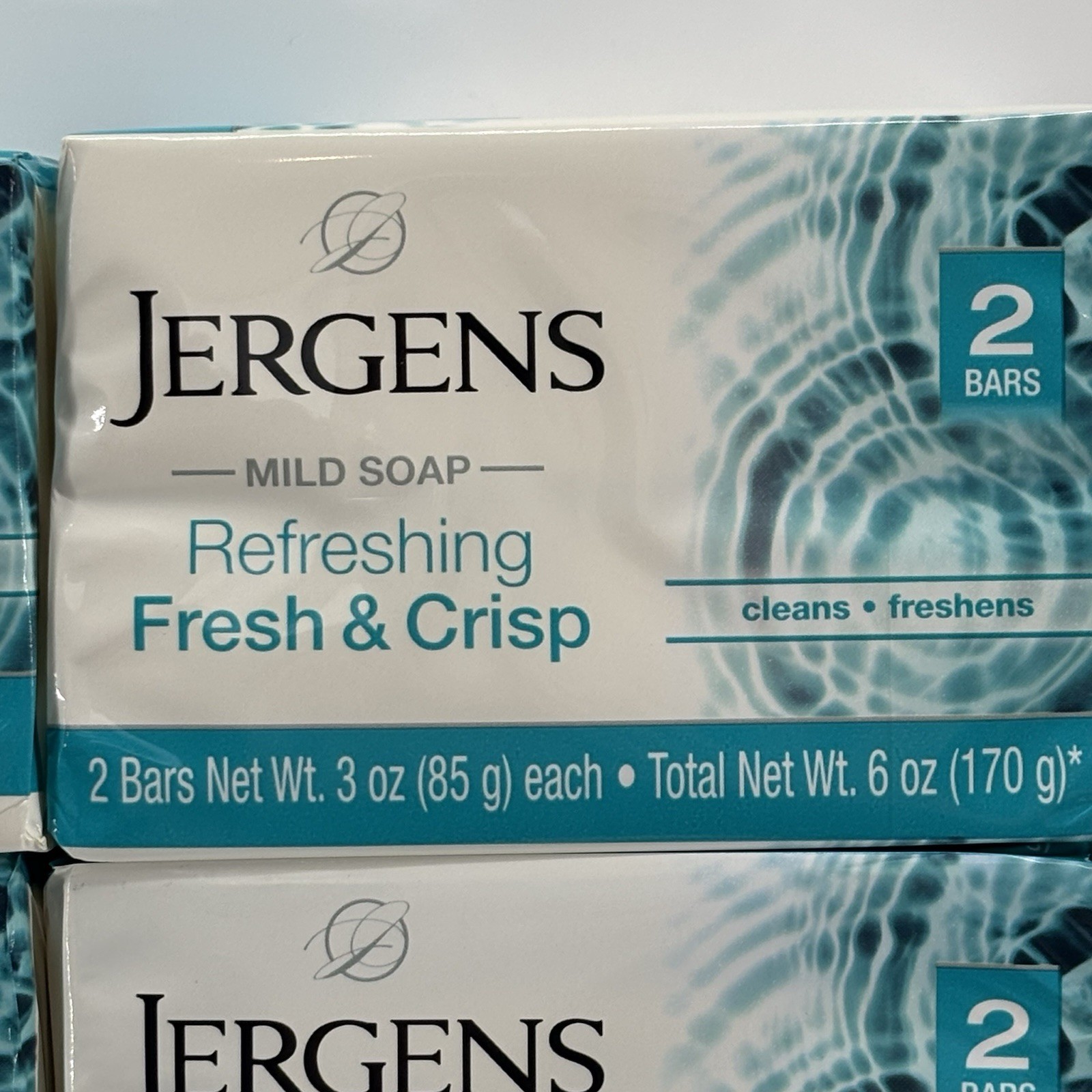 Jergens Refreshing Fresh & Crisp Soap Lot of 12 Bars 6 Packs Of 2 Sealed New