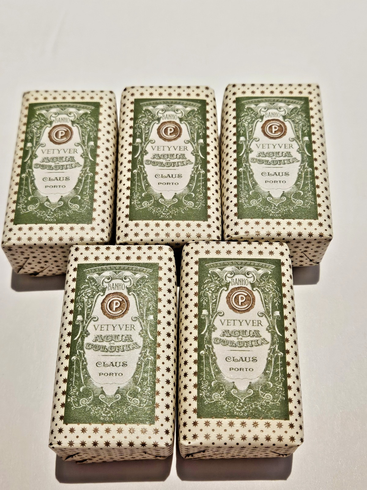 Claus Porto Vetyver Aqua Colonia Luxury Mini Soaps Set of 5 New Sealed Ea. 1.8oz
