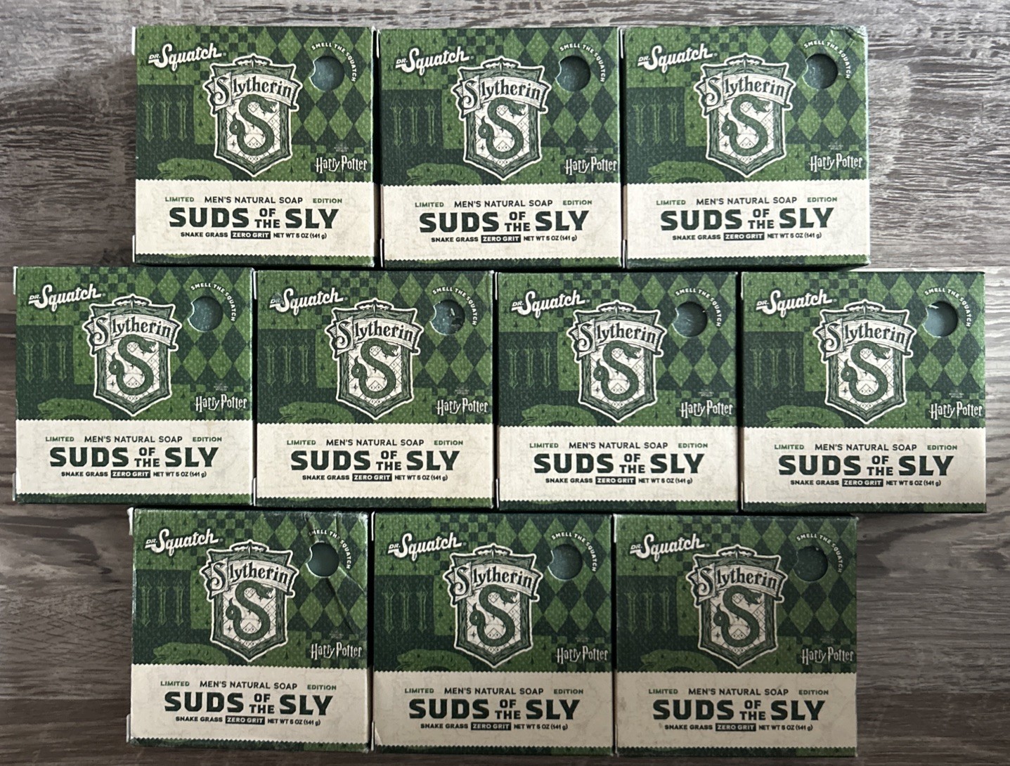 Lot of 10 Dr. Squatch HARRY POTTER Limited Edition Suds Of The Sly Natural Soap