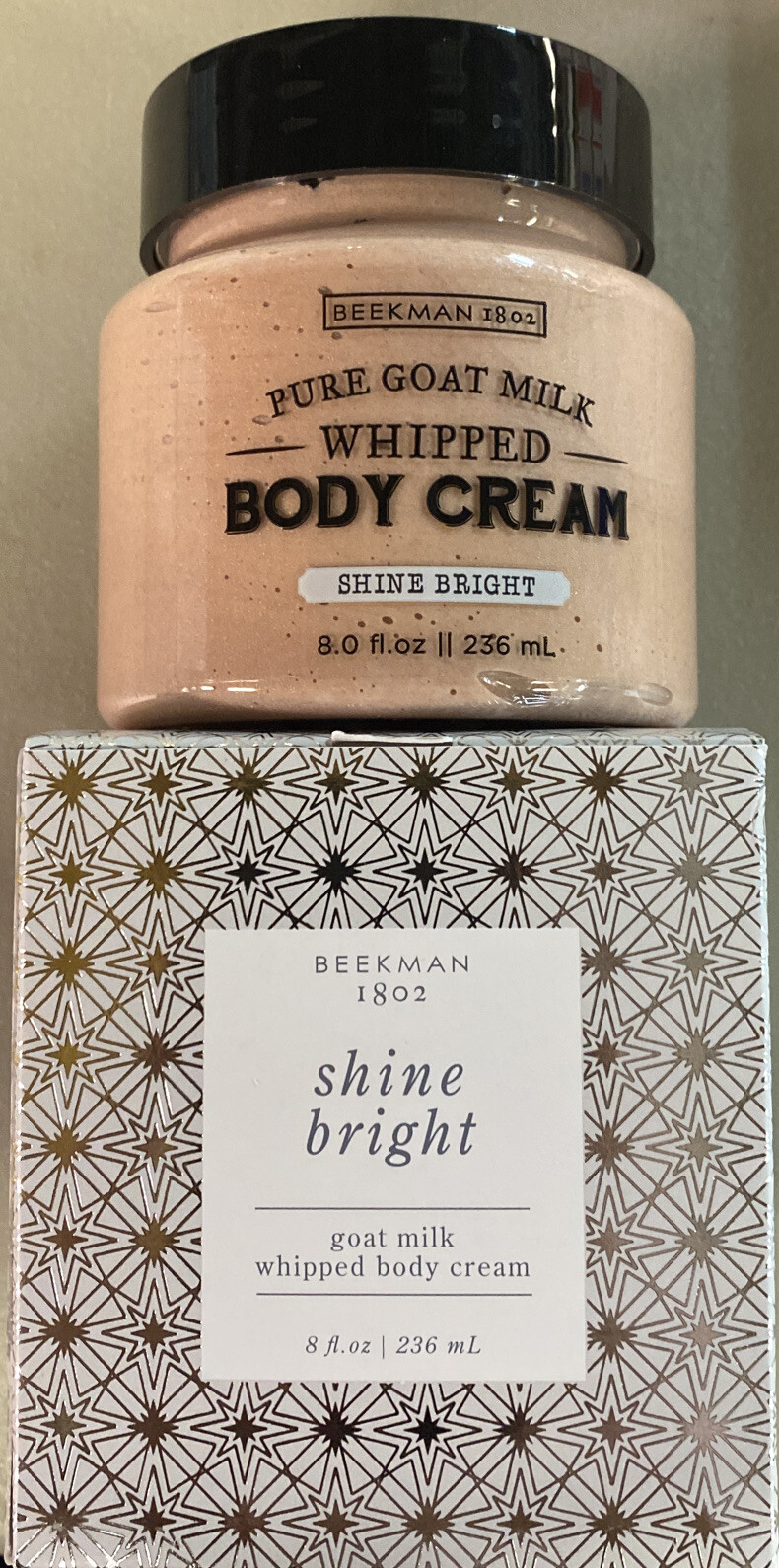 Beekman 1802 Pure Goat Milk Whipped Body Cream Shine Bright Holiday 8 oz Sealed
