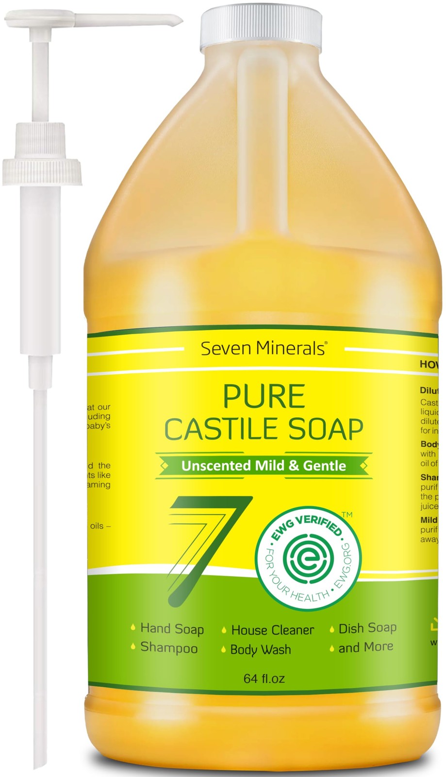 Pure Castile Soap – No Palm Oil, GMO-Free – Gentle Liquid Soap For Sensitive