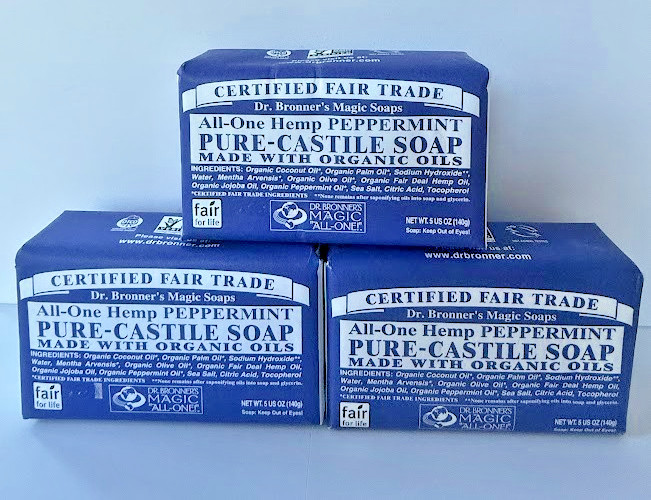 Dr. Bronner’s All-One Hemp Peppermint Pure-Castile Soap 5 oz /140gEach x3