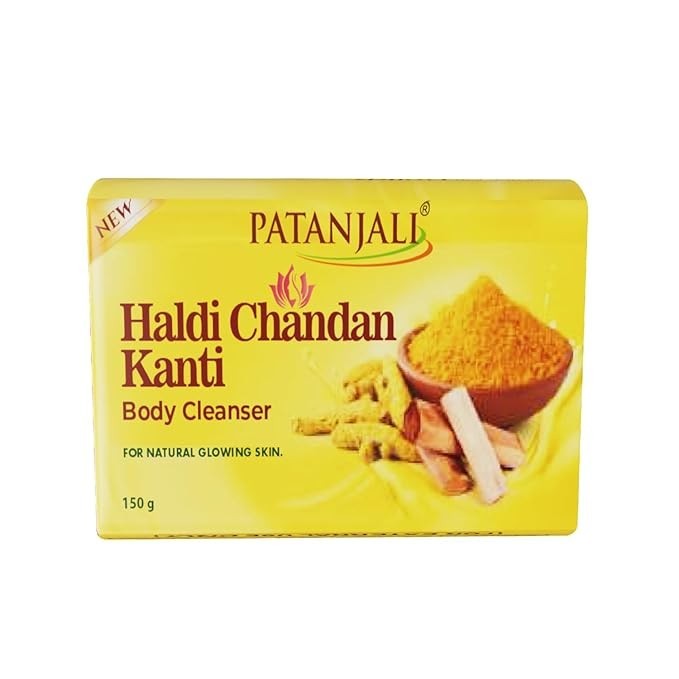 3 Pack Patanjali Haldi Chandan Kanti Body Cleanser Soap (150 Gram Each Pack)