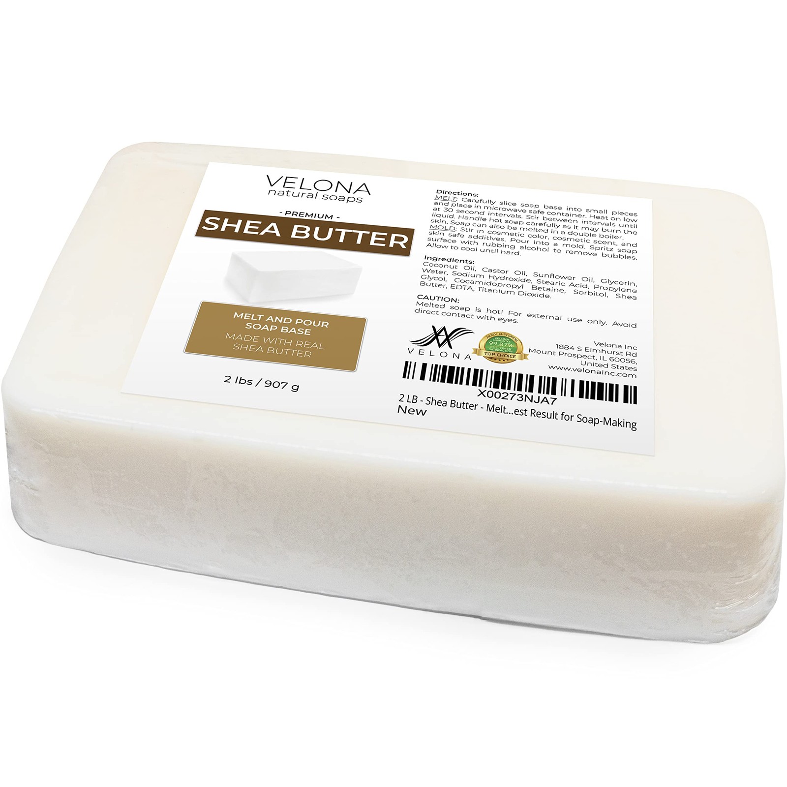 velona 2 LB – Shea Butter – Melt and Pour Soap 32 Ounce (Pack of 1), White