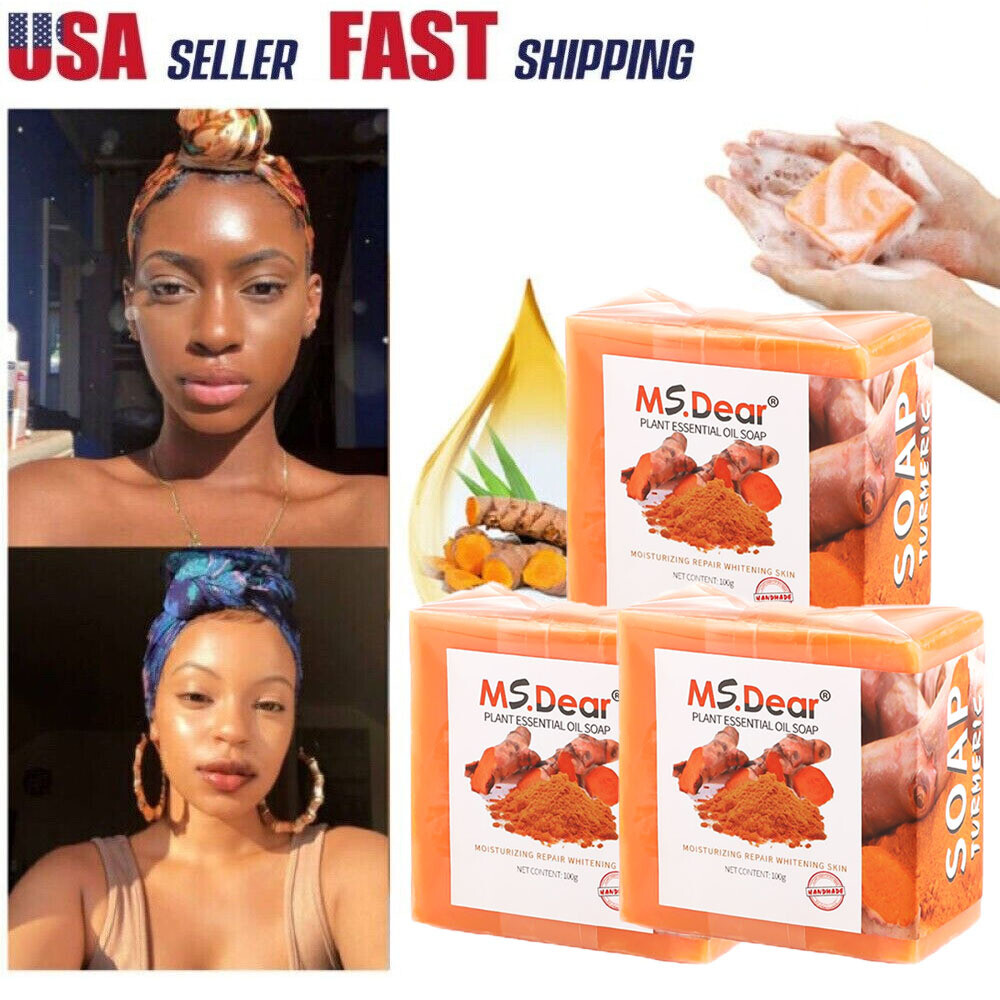 2Pcs Tumeric Soap Skin Whitening Dark Spots lightening Acne Brightening Turmeric