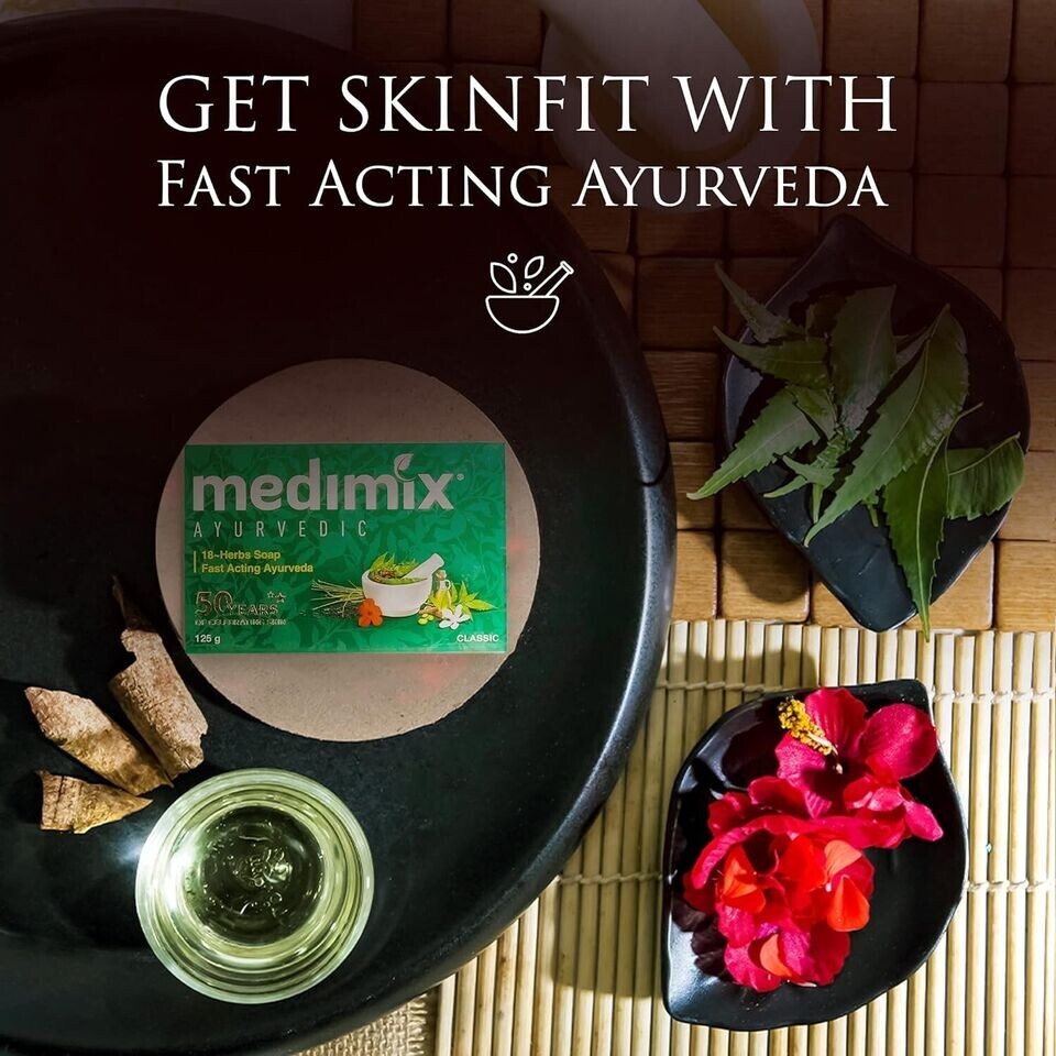 Medimix Ayurvedic Herbal Classic 18 Herbs Soap 75 gms Each pack of 6 FREE SHIP