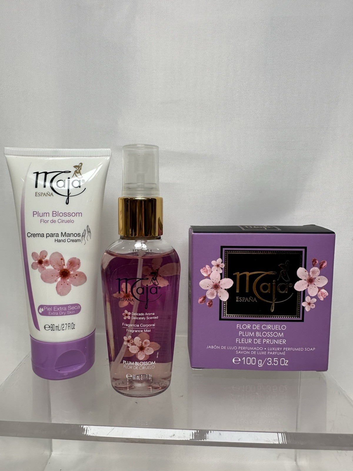 Maja Spain Plum Blossom Luxury Scented Soap Hand Cream Perfume Mist