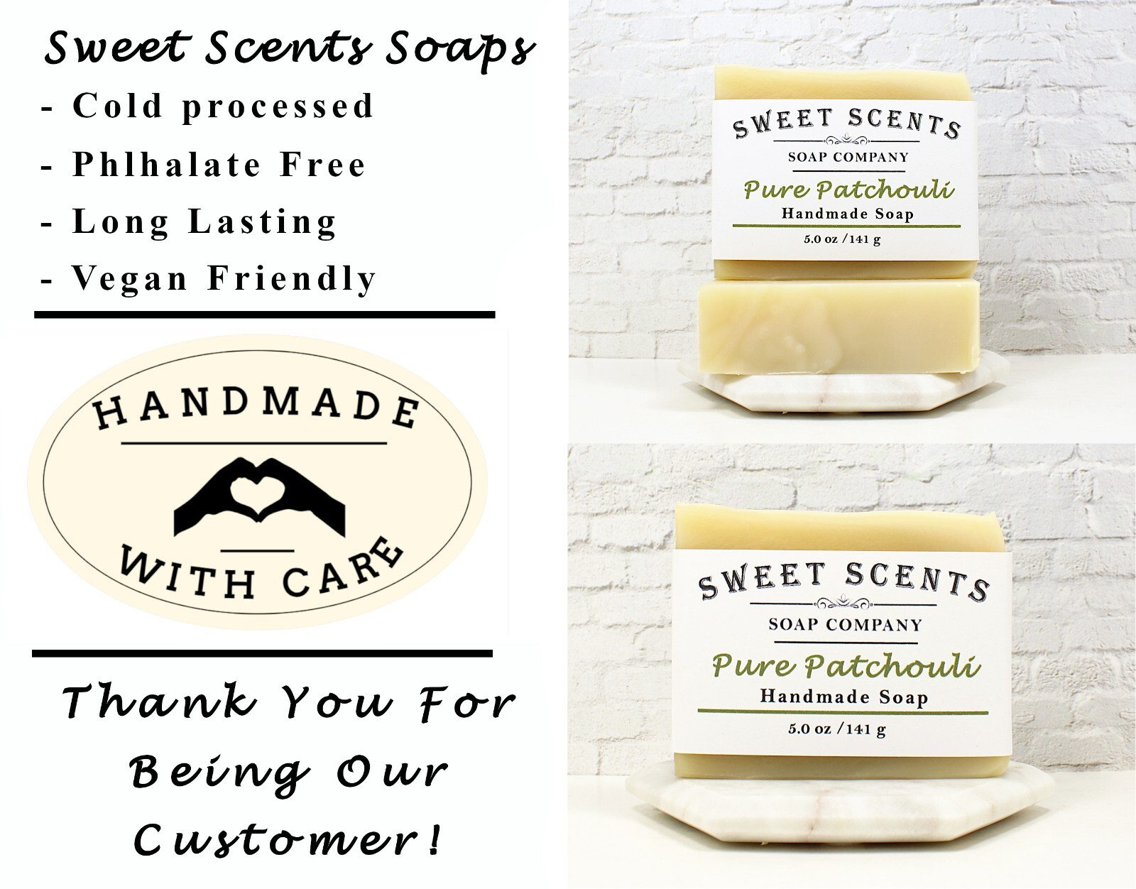 Pure Patchouli Soap – Handmade, Natural, Cold Process, Essential Oil Soap