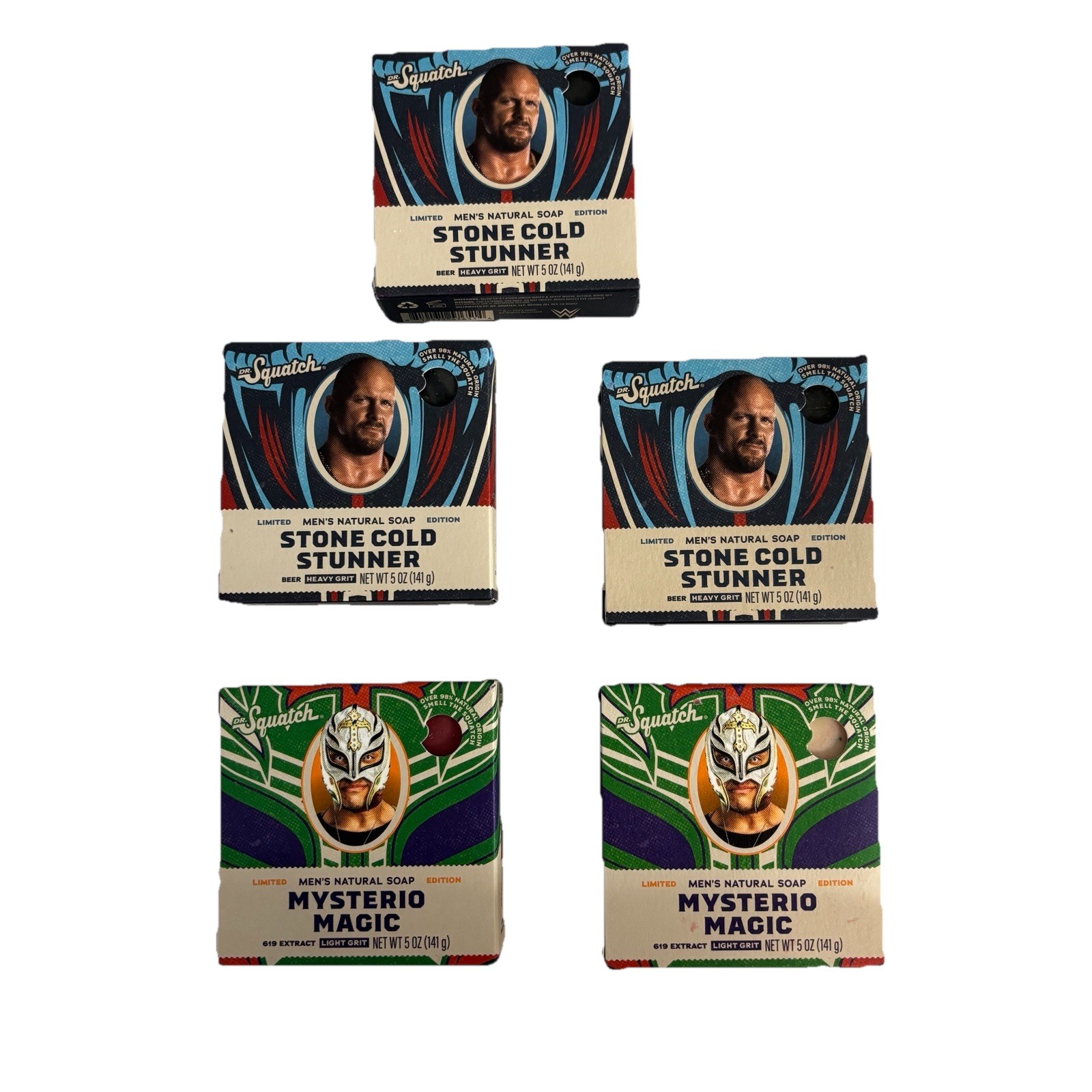 5 Bars Dr. Squatch Men’s Ltd Edition Soap WWE Stone Cold Stunner Mysterio Magic