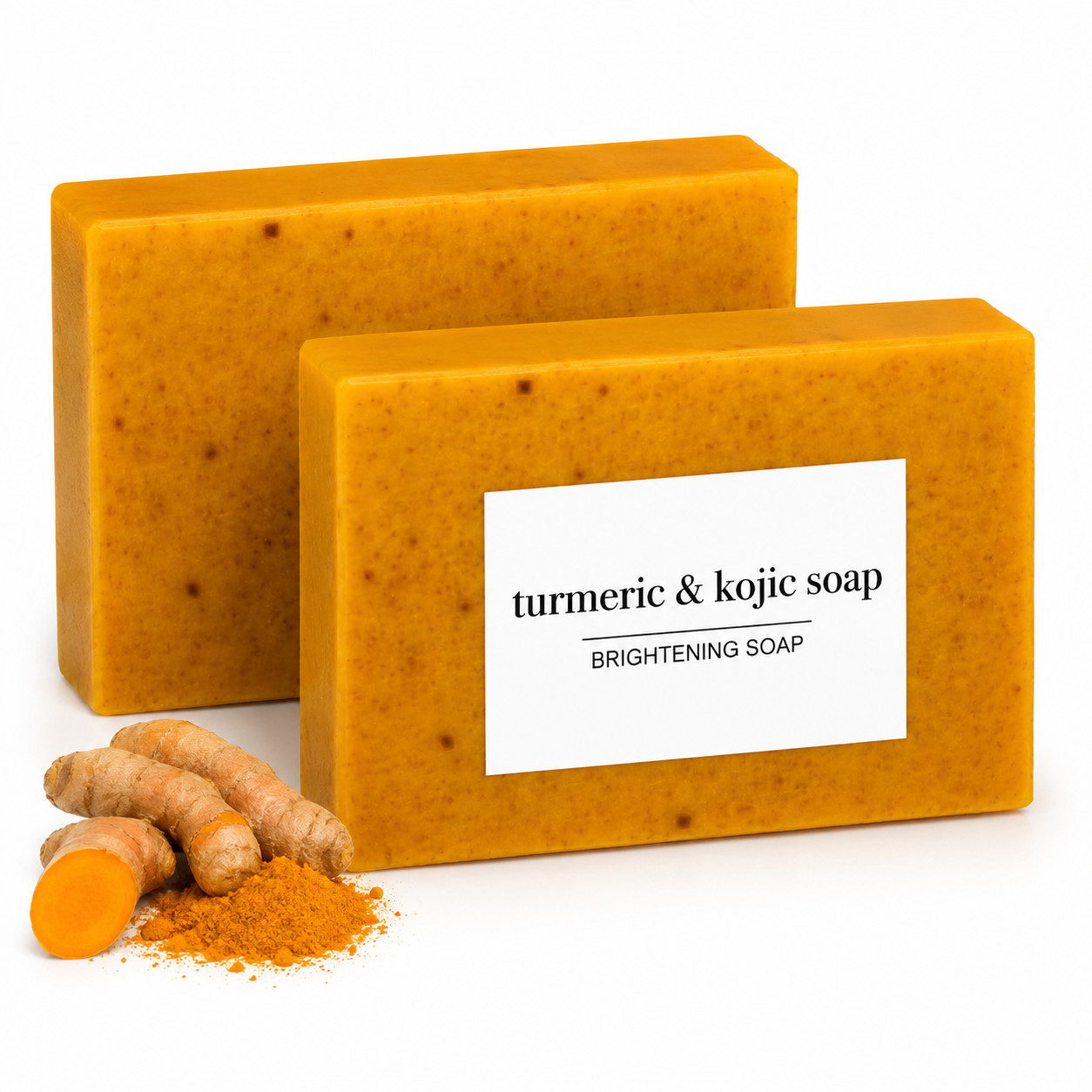 2-Pack Turmeric Glow Soap Bar – Lemon & Kojic Acid, Removing Dark Spots