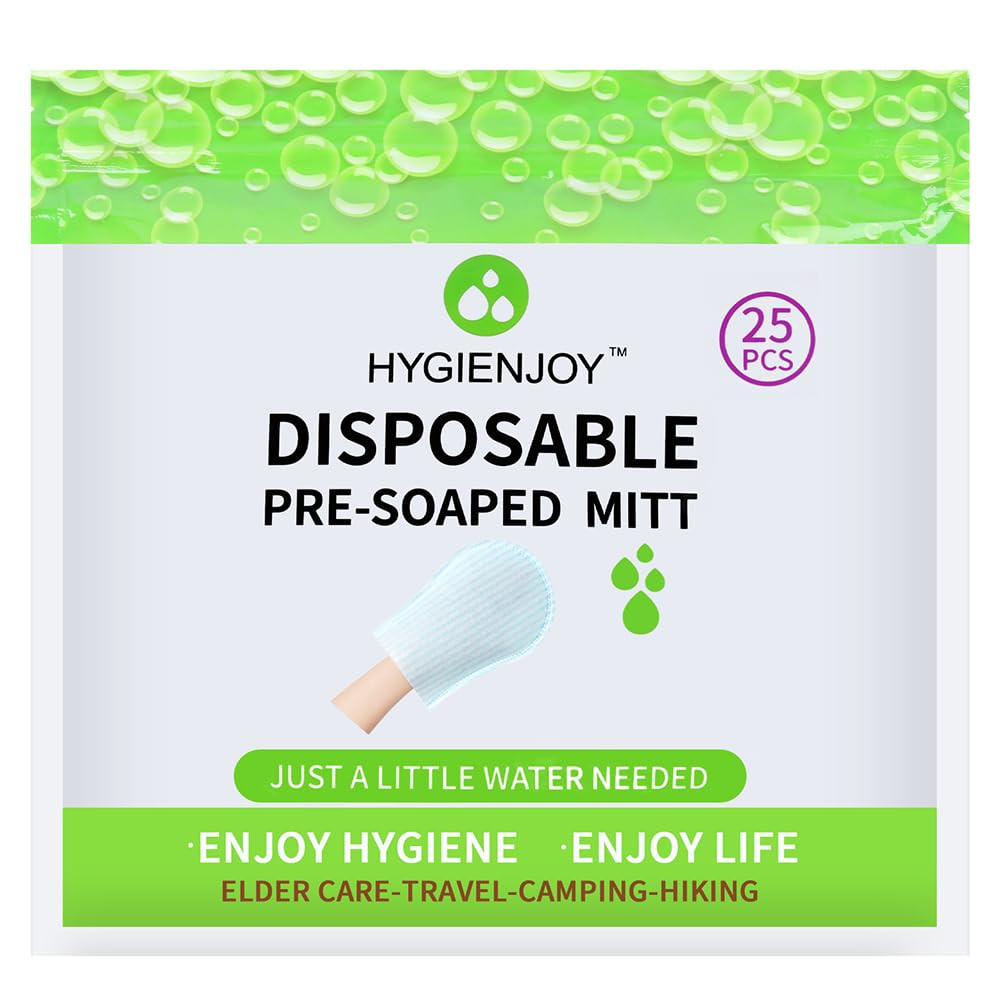-Rinse Free Bath Wipes(25 Counts),Disposable No Rinse Body Wash,More Convenient