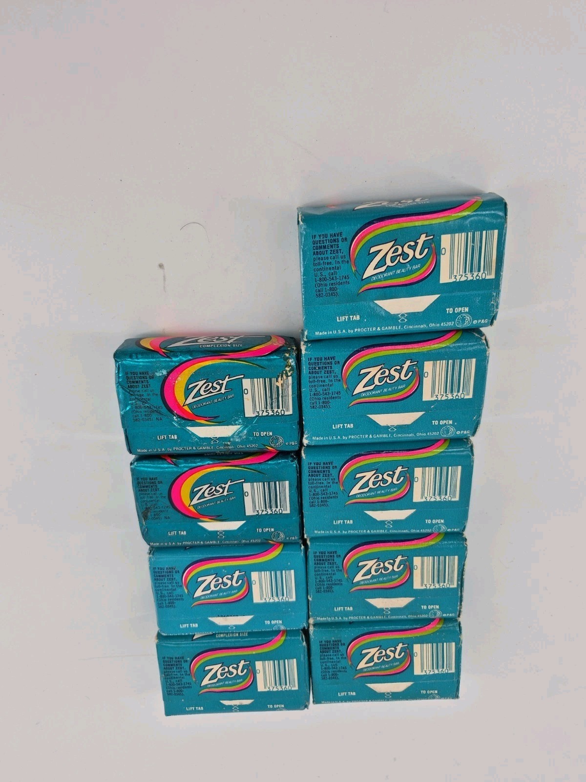 (9) Vintage Zest Deodorant Beauty Bar Soap 3-3/4 oz Bars