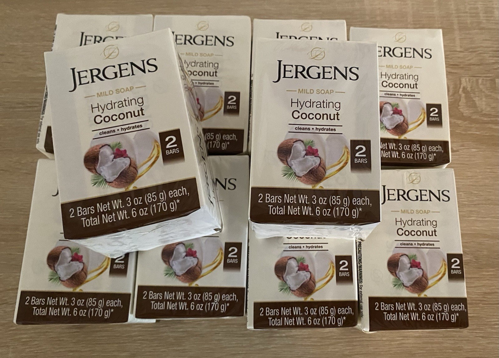 20 Bars JERGENS Mild Soap Hydrating Coconut cleans + Hydrated 3oz Each