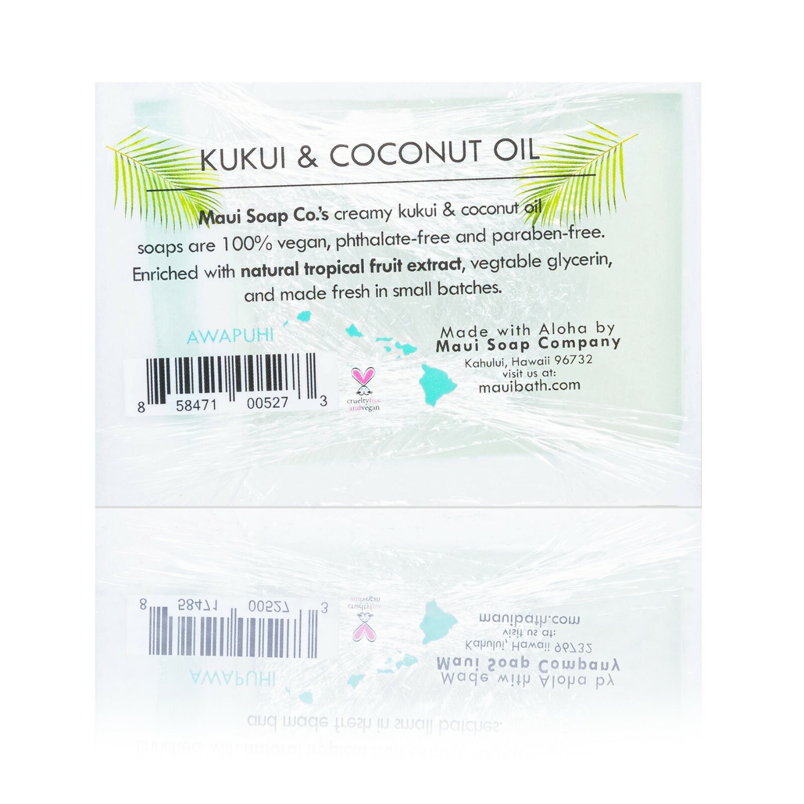 Maui Soap Co Awapuhi Bar Soap with Kukui & Coconut Oil 6oz