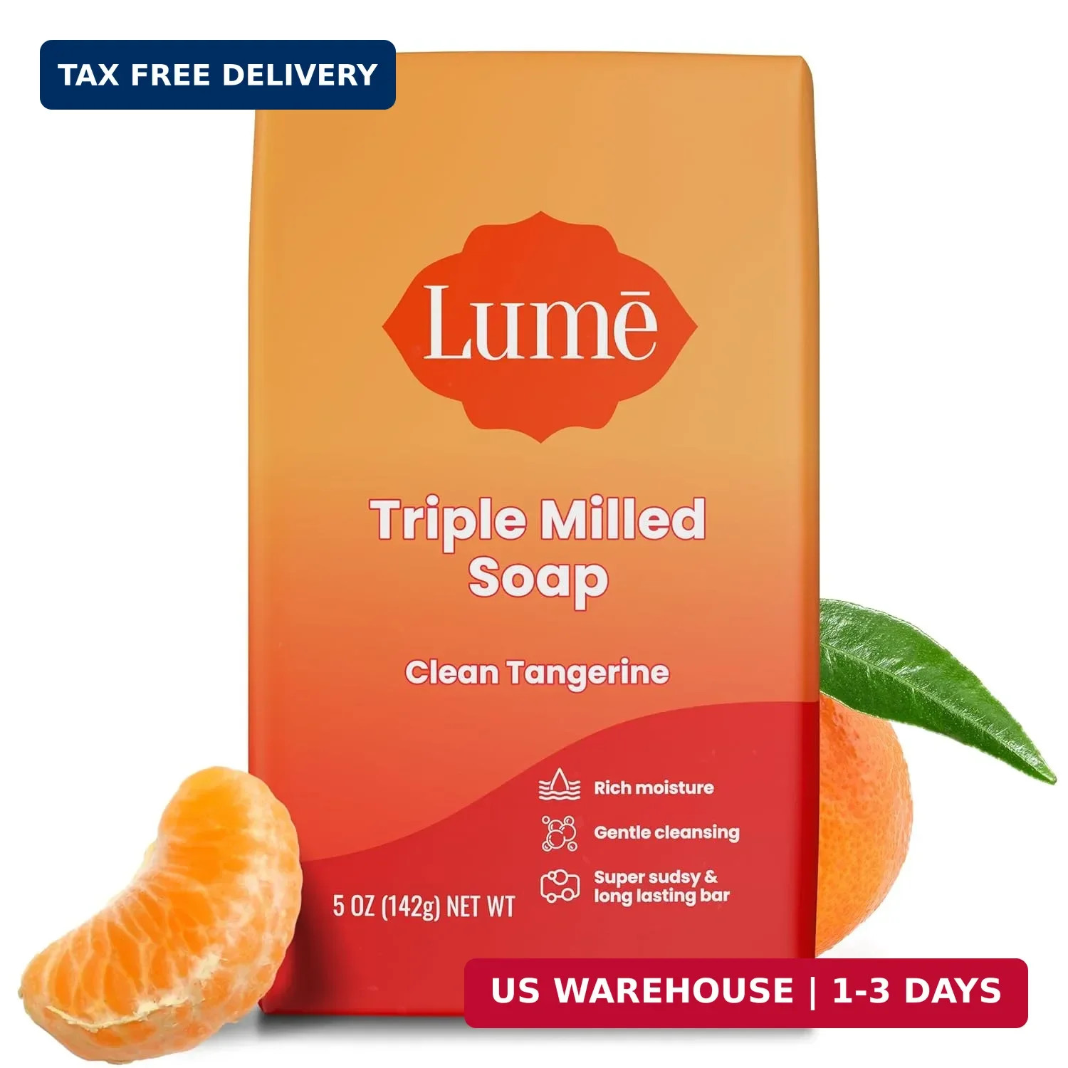 Lume Triple Milled Bar Soap – Rich Moisture & Gentle Cleansing – Paraben Free, P