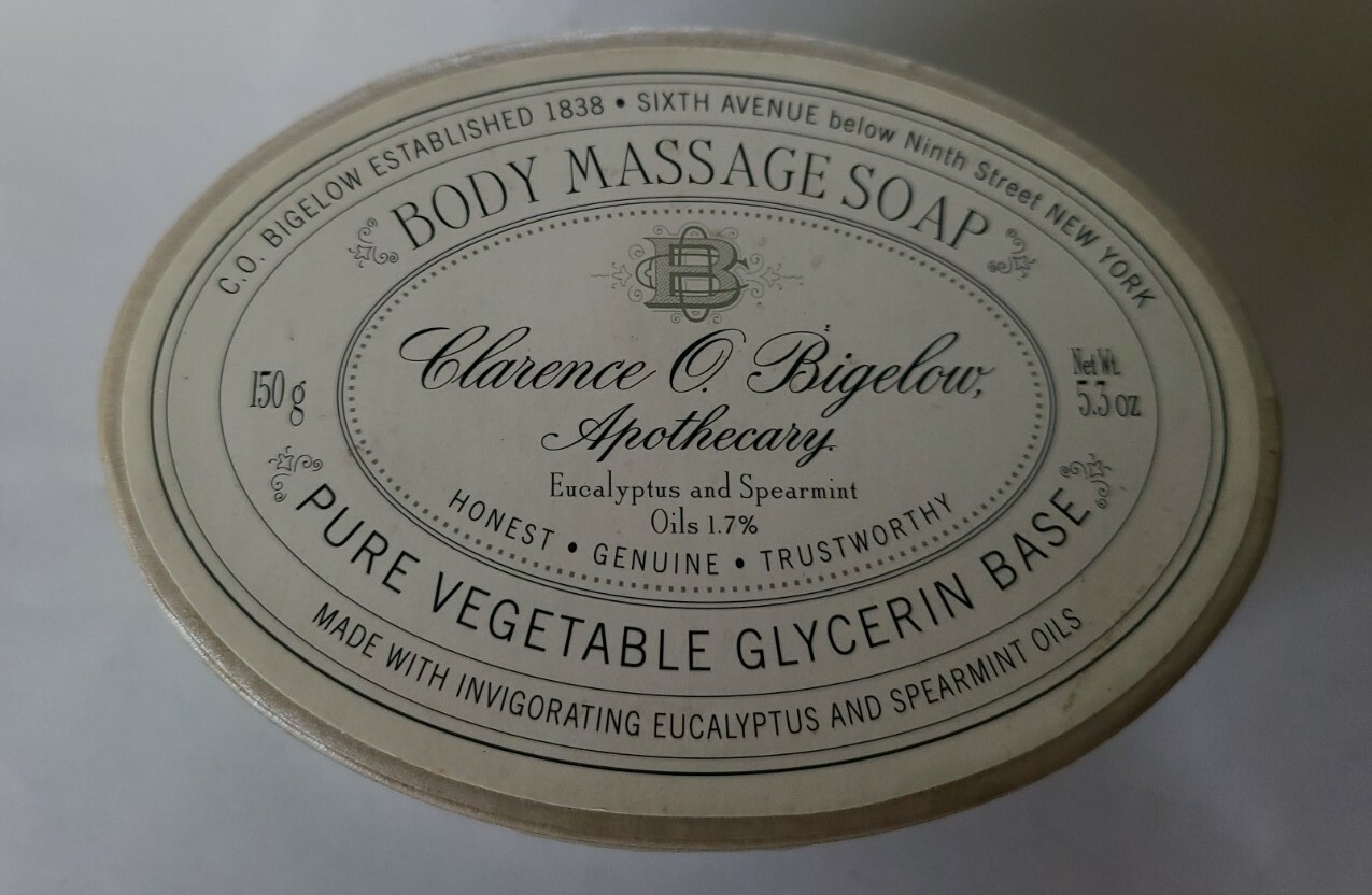 C.O. Bigelow Apothecary Body Massage Glycerin Soap Eucalyptus Spearmint 5.3 oz