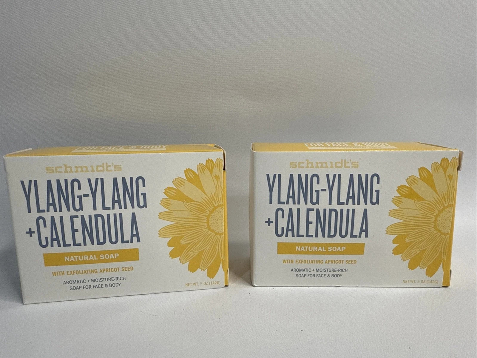 2 Pack Schmidt’s Ylang-Ylang Calendula Natural Soap Exfoliating Apricot 5 oz