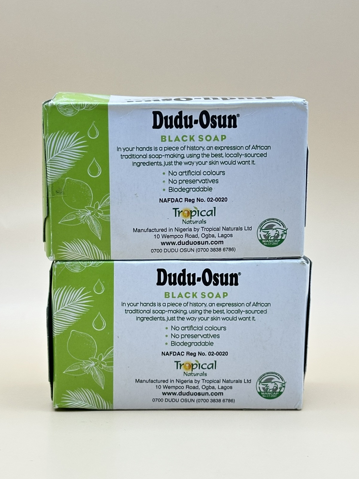 2 Pack DUDU OSUN African BLACK SOAP Natural Herbal RAW Free Shipping