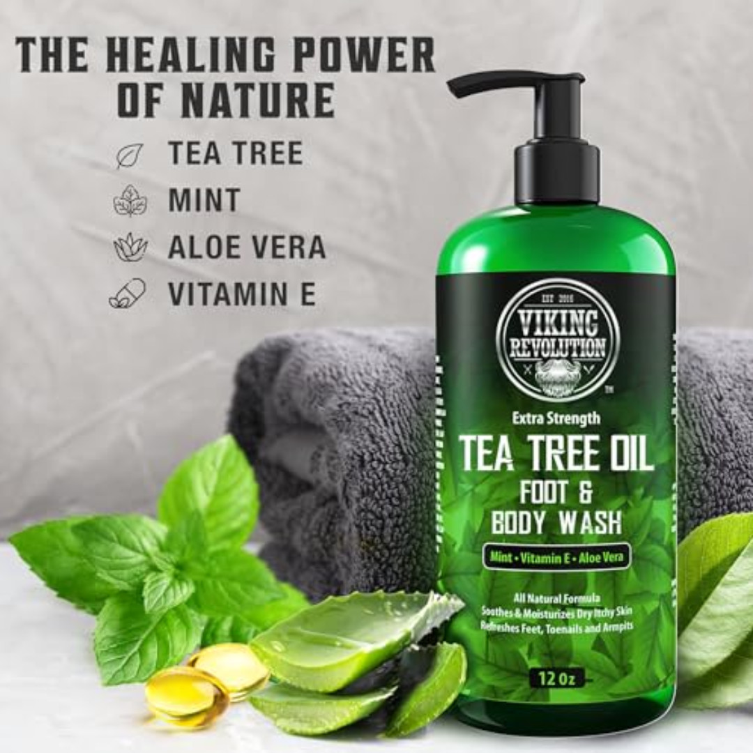 Antifungal Tea Tree Oil Body Wash Soap for Men – Helps Athletes Foot Toenail