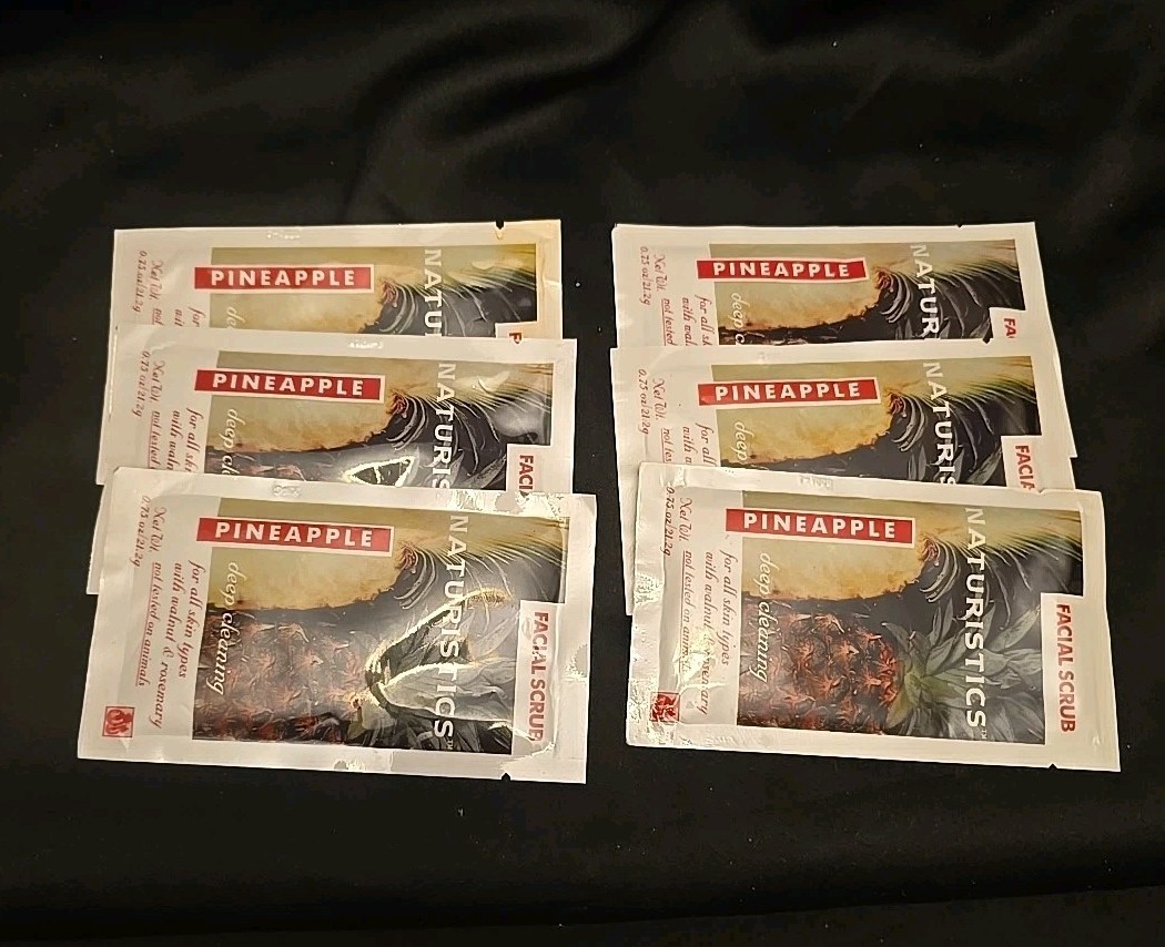 6 Lot Naturistics Pineapple Face Scrub .75 oz each – Rare