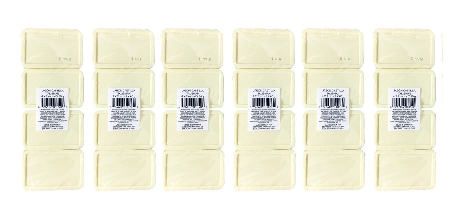 24 Castile Soap Bars Talisman Made in Spain Jabon Castilla 6 – 4 PACKS 2 oz Each