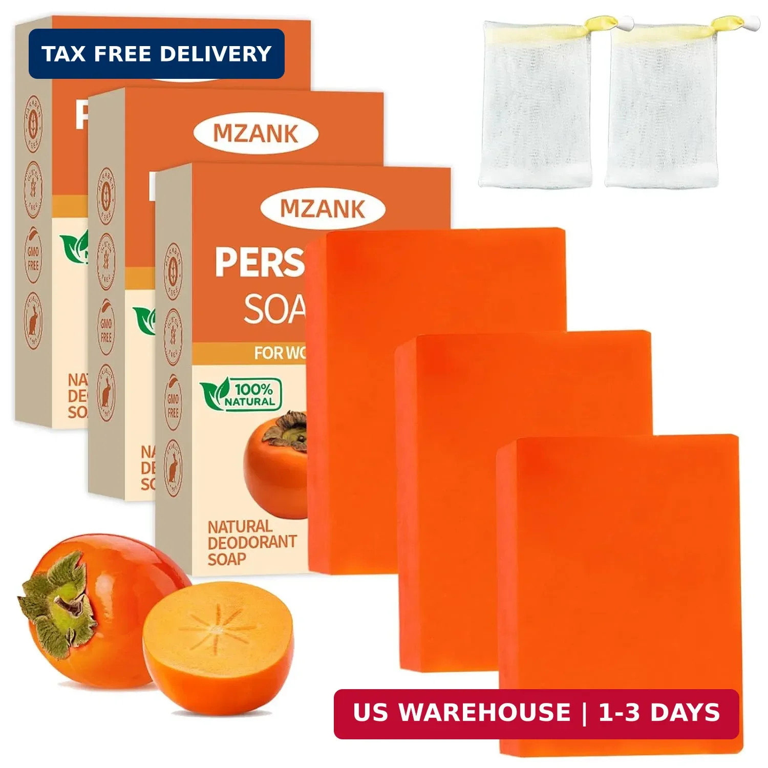 3 PACK Persimmon Soap Bar for Old 0.76 Ounce (Pack of 3),
