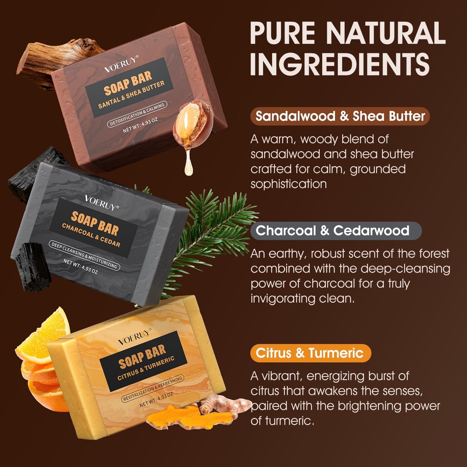 Mens Bar Soap, Natural Handmade Mens Soaps for Face, Body, Hands & Shave, Dee…