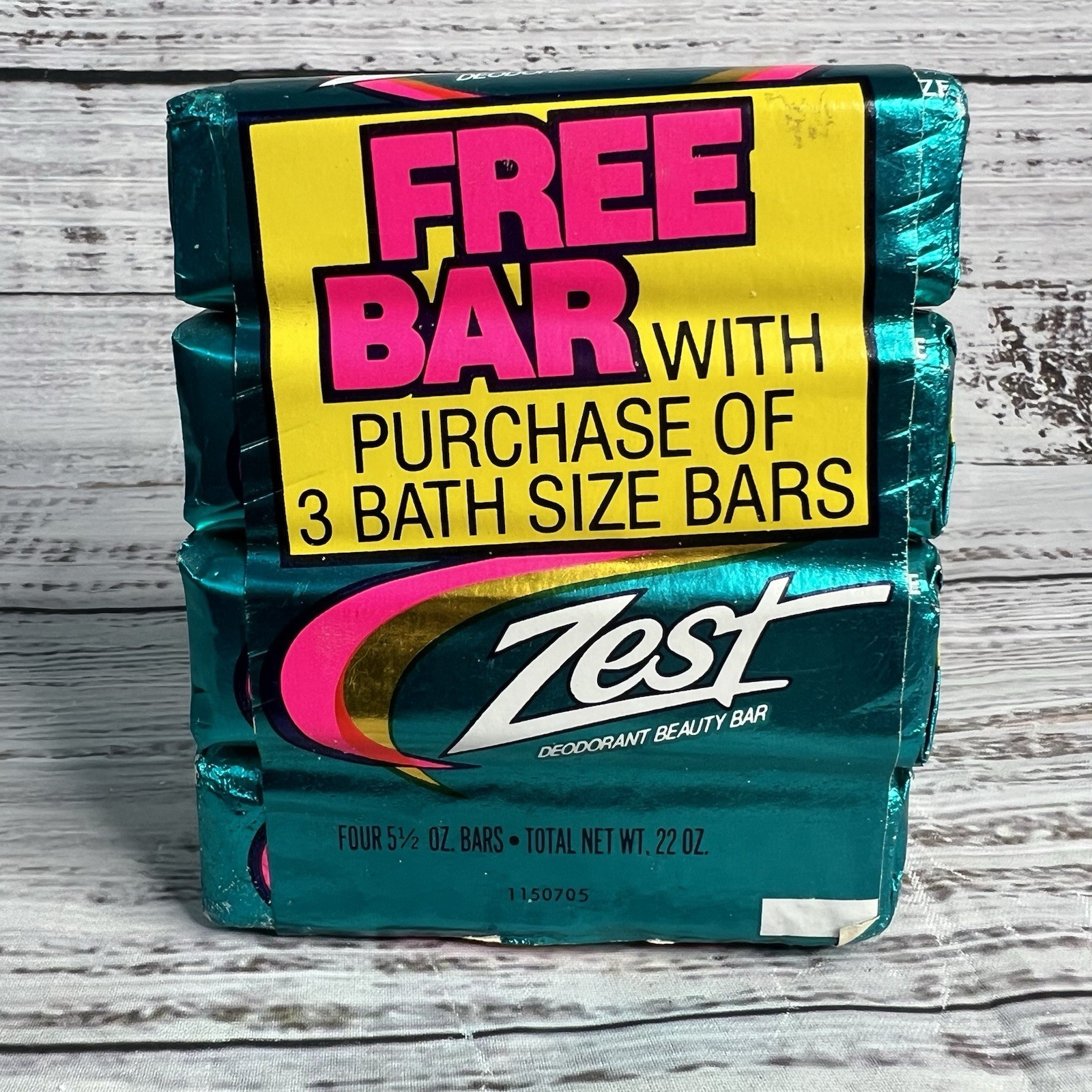 4x Vintage Zest Deodorant Beauty Bar Aqua Foil Wrapper 80s Movie Prop 5.5oz