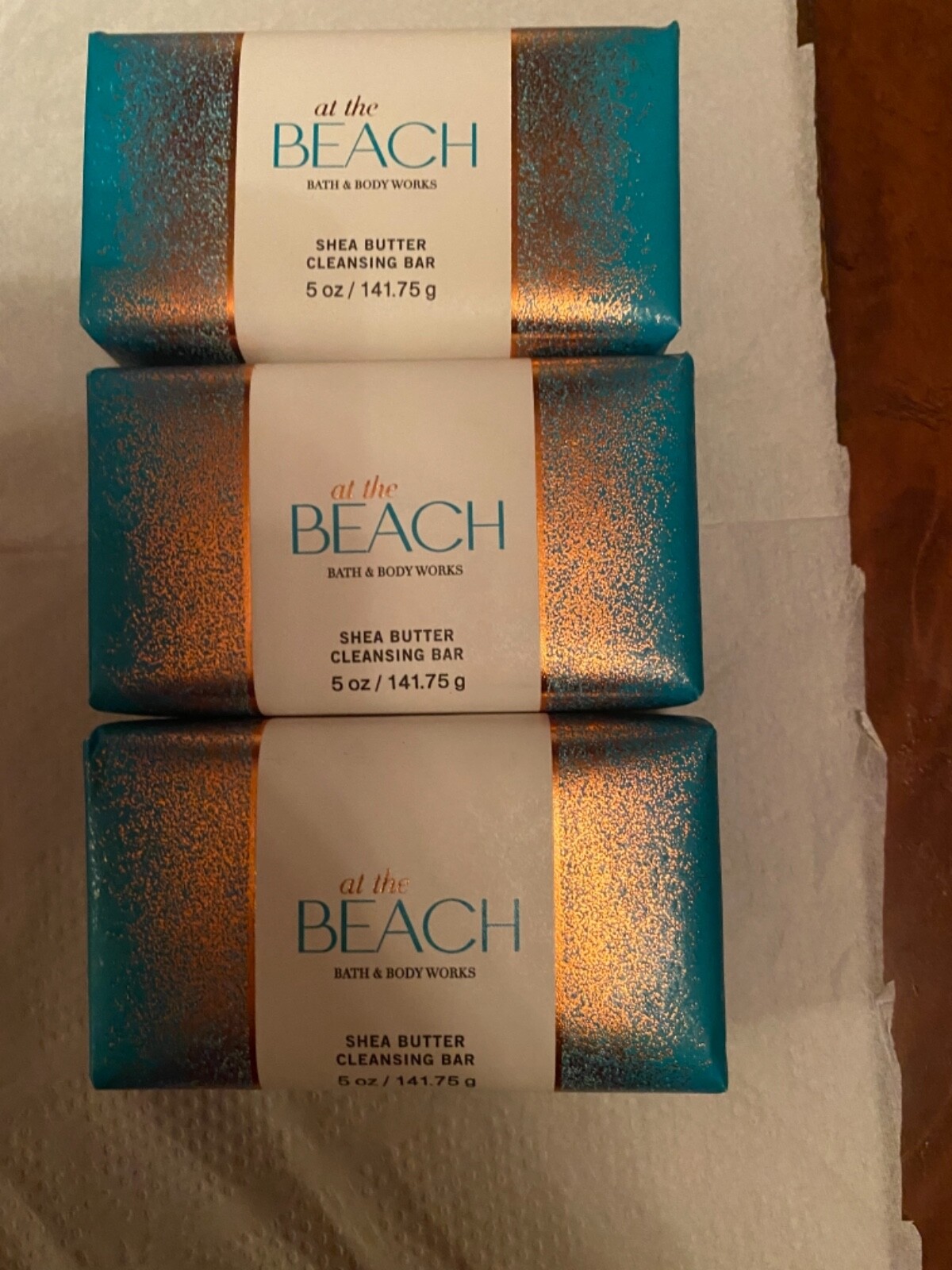 Bath & Body Works LOT OF 3 AT THE BEACH Shea Butter Cleansing Bars Of Soap