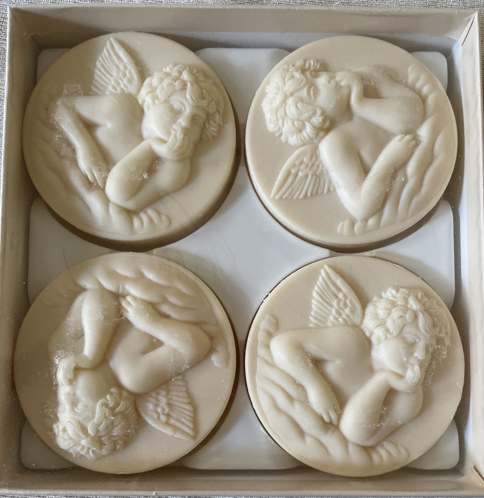 Saponificio Artigianale Fiorentino 4 Soaps SEALED Cupid Round Italy 125g ea