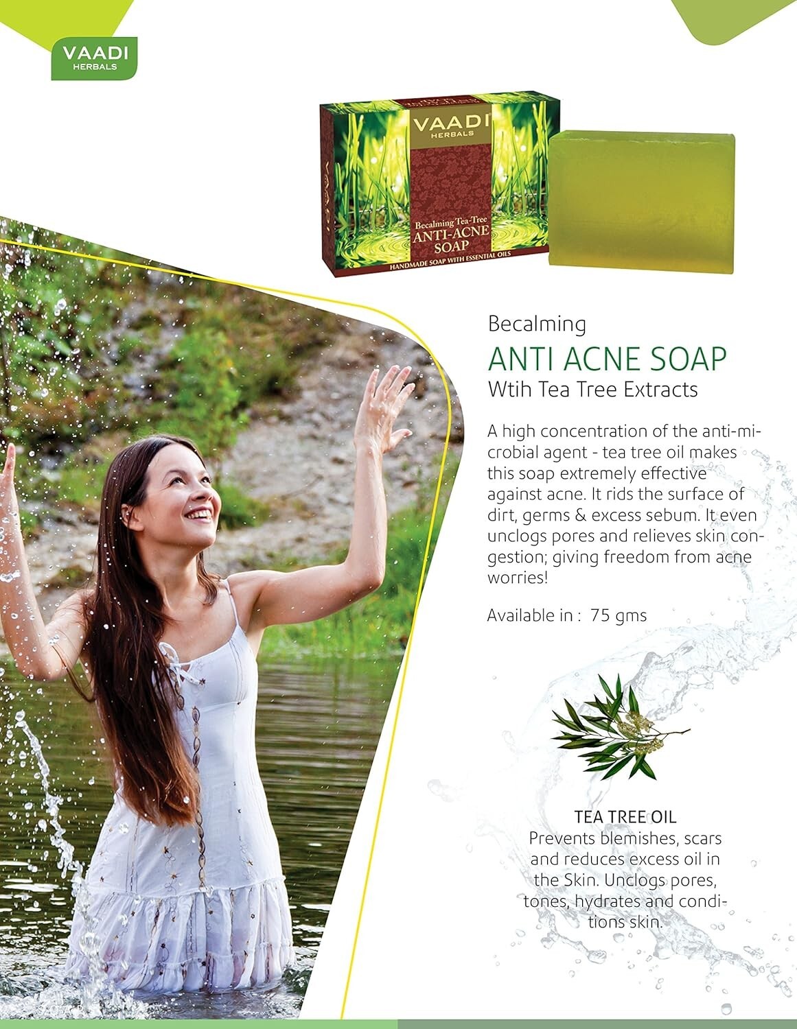 Tea Tree Oil Bath Bar Soap, ALL Natural – Each 2.65 Oz, Pack of 12(32 Ounces)