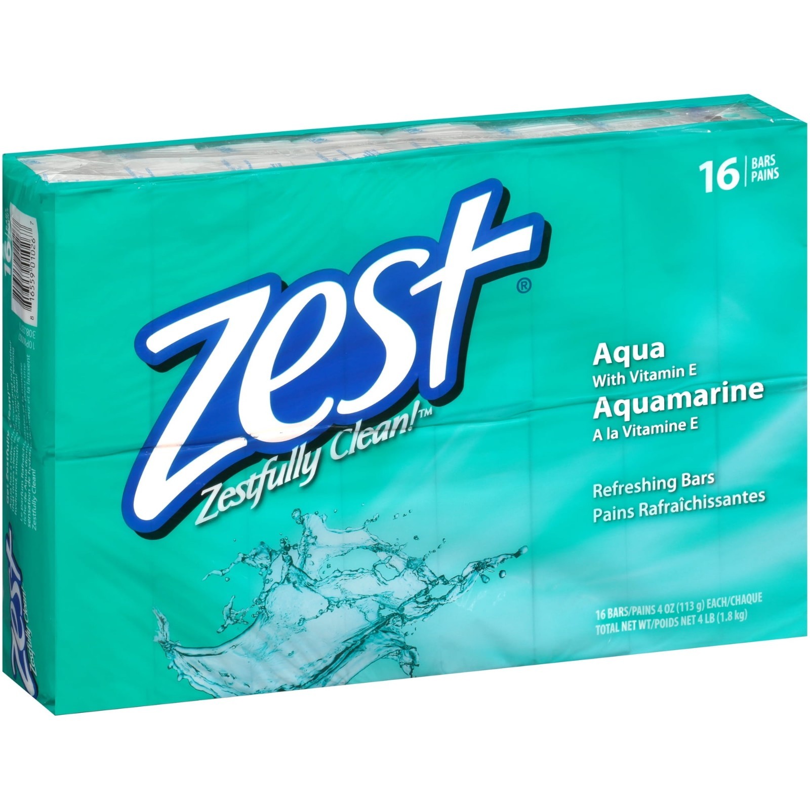 Refreshing Deodorant Bar Soap – Aqua by Zest for Women – 16 x 4 oz Bar Soap